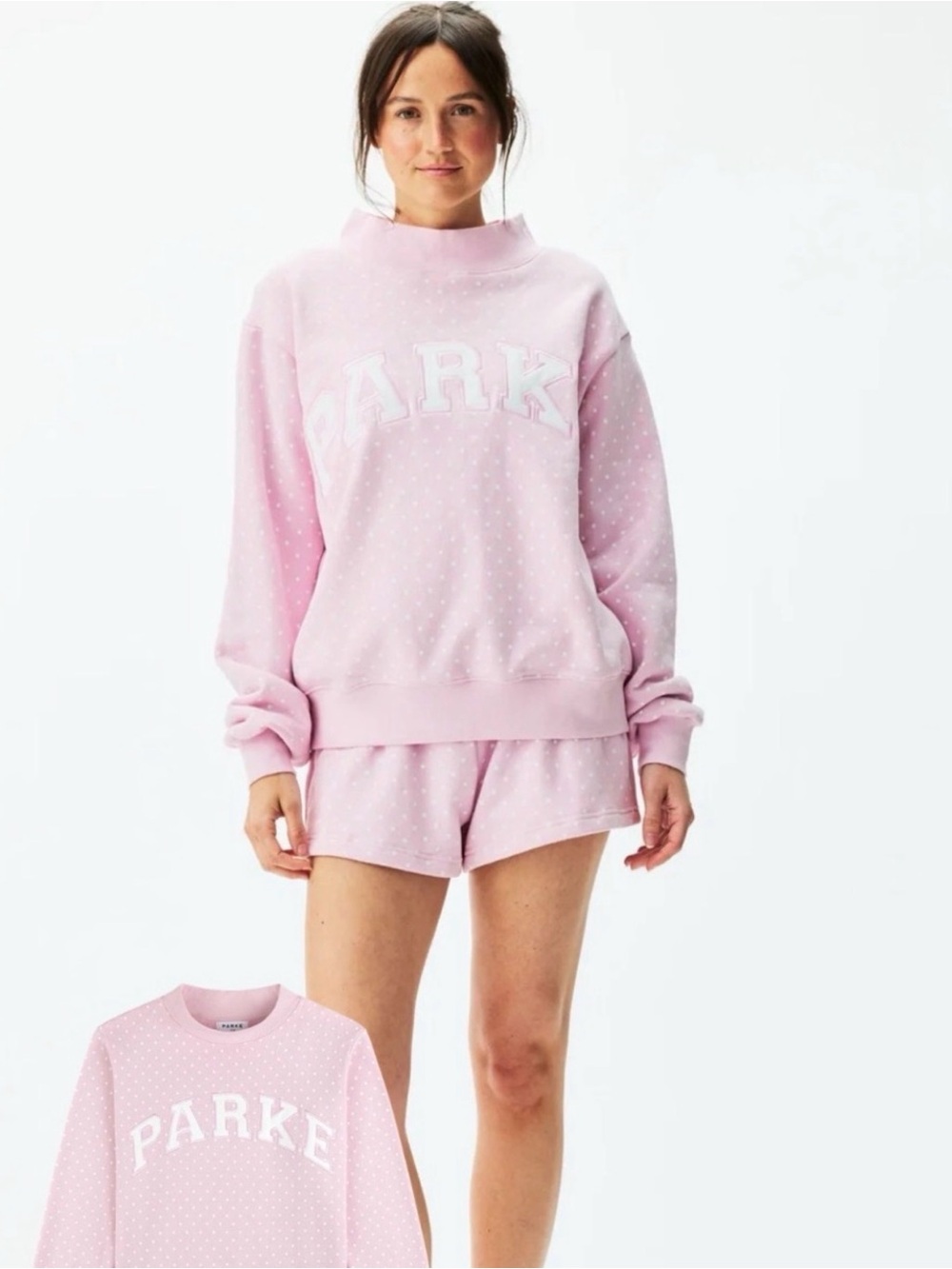 Parker Pink Polka Crewneck Sweatshirt